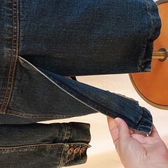 Funhouse Jeans Women's Coat Jacket Y2K Denim Tan Quilted Lining Hip Leng… - Picture 7 of 16